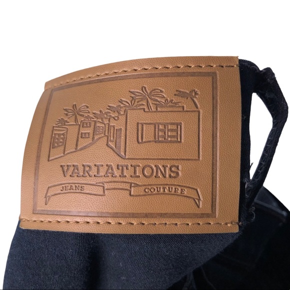 VARIATIONS Y2K high waisted Black Women’s XL Jeans Cutout Leg Detail Rhin… - Picture 8 of 13